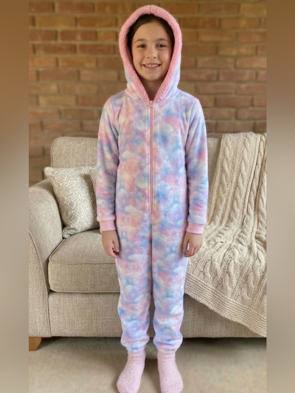 Bmgical Girl’s Pastel Tie-Dye One Piece Size L (10) - Picture 1 of 7